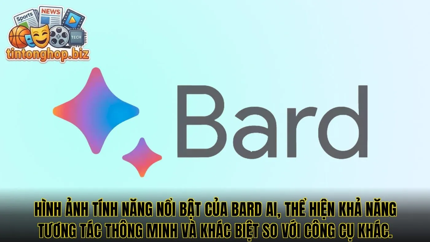 Hình ảnh tính năng nổi bật của Bard AI, thể hiện khả năng tương tác thông minh và khác biệt so với công cụ khác.