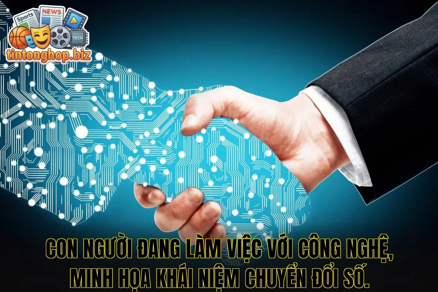 Con người đang làm việc với công nghệ, minh họa khái niệm chuyển đổi số.