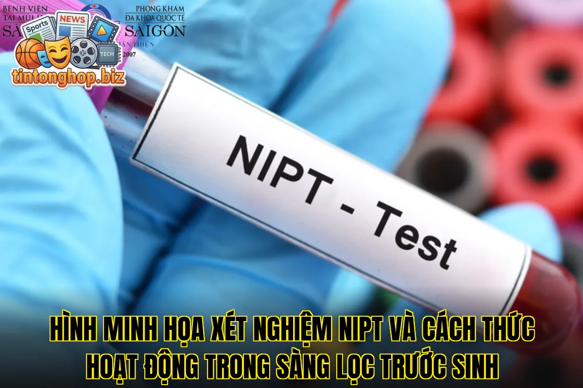 Hình minh họa xét nghiệm NIPT và cách thức hoạt động trong sàng lọc trước sinh