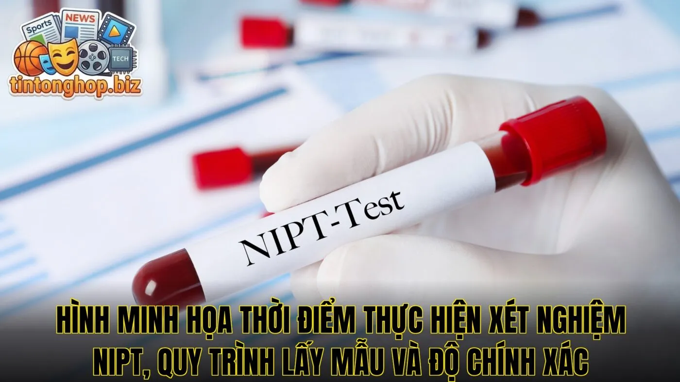 Hình minh họa thời điểm thực hiện xét nghiệm NIPT, quy trình lấy mẫu và độ chính xác